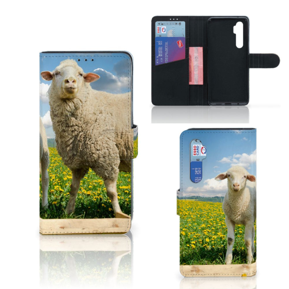 Xiaomi Mi Note 10 Lite Telefoonhoesje met Pasjes Schaap en Lammetje
