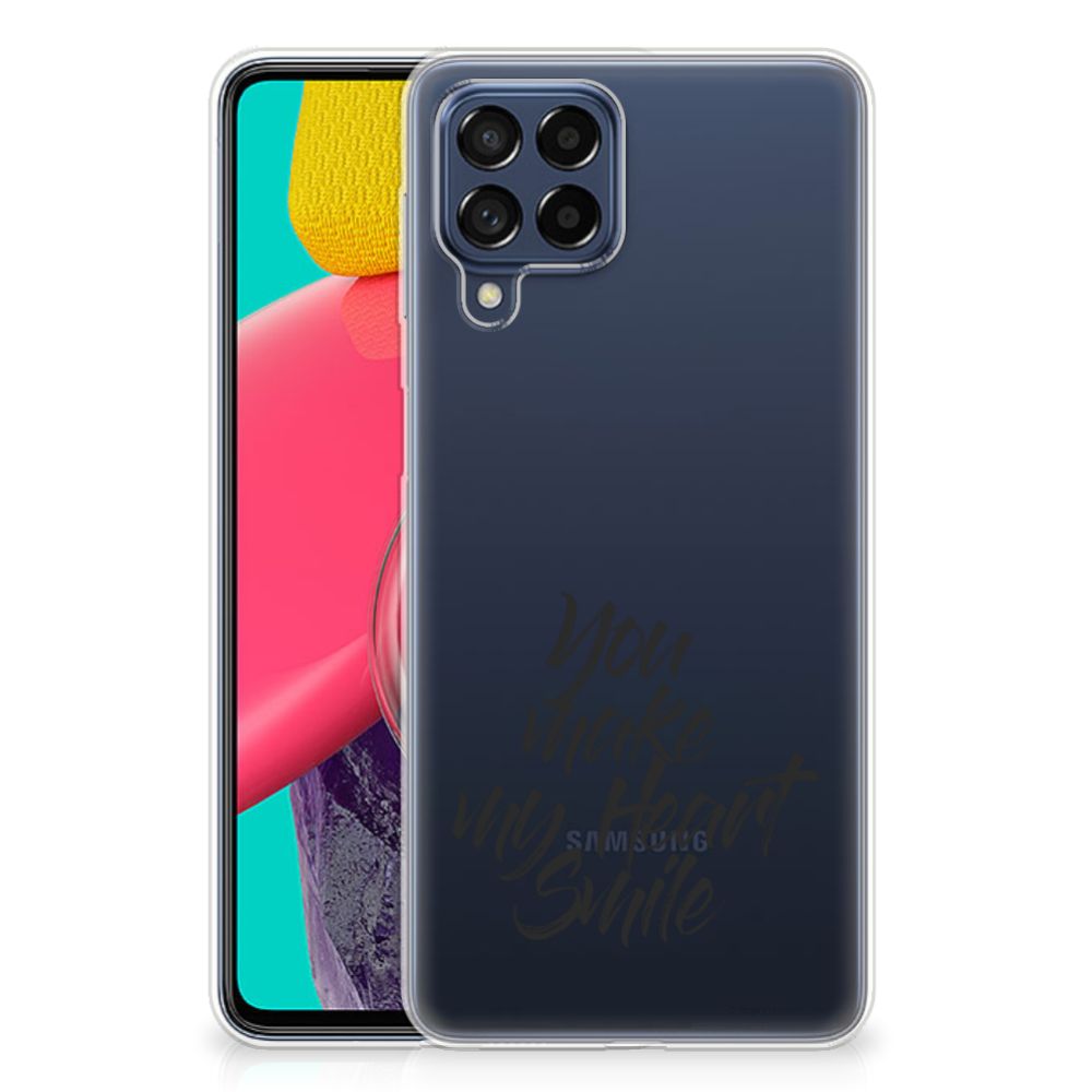 Samsung Galaxy M53 Siliconen hoesje met naam Heart Smile B2C Telecom