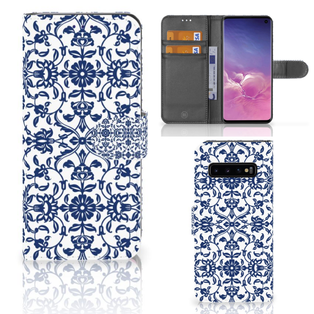Samsung Galaxy S10 Hoesje Flower Blue