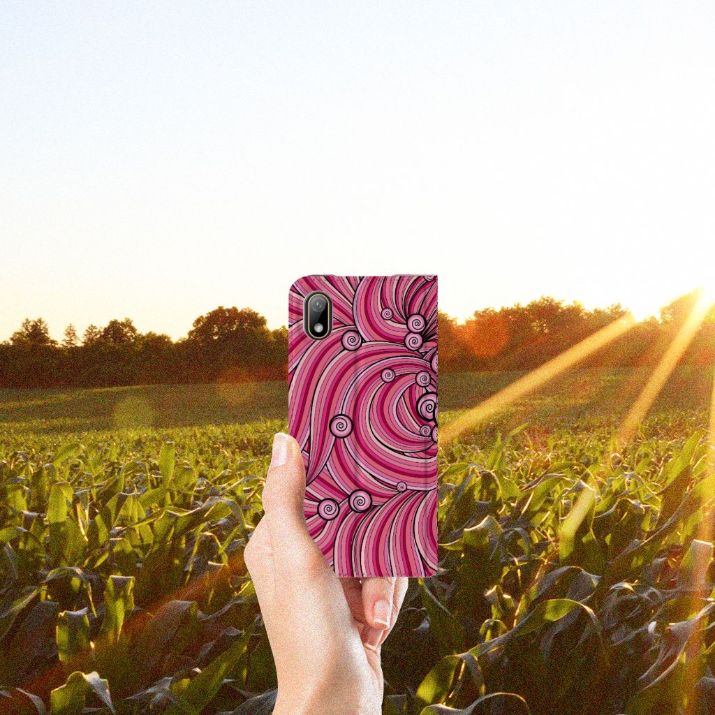 Huawei Y5 (2019) Bookcase Swirl Pink - B2C Telecom