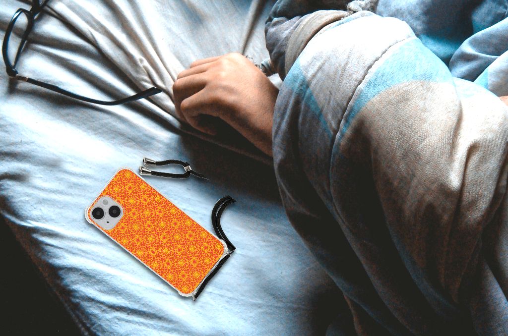 iPhone 14 Doorzichtige Silicone Hoesje Batik Oranje B2C Telecom