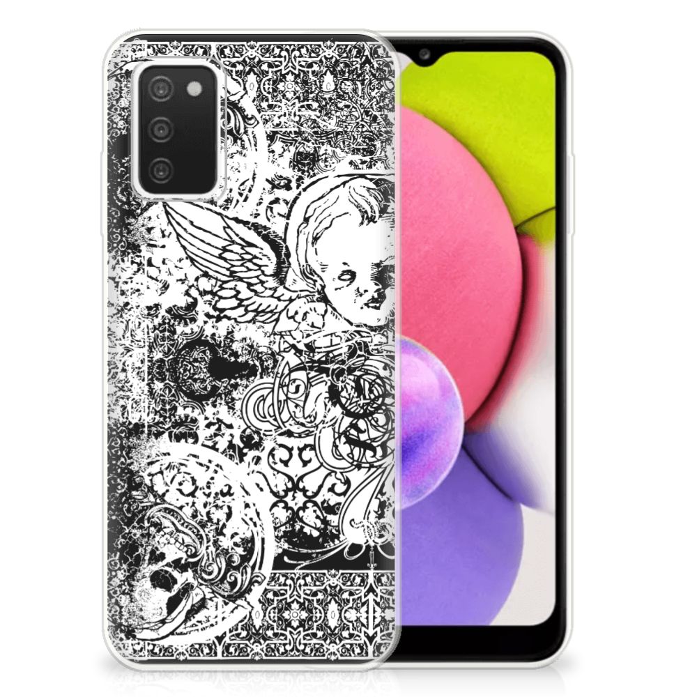 Silicone Back Case Samsung Galaxy A03S Skulls Angel B2C Telecom
