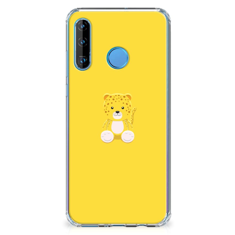 Huawei P30 Lite Stevig Bumper Hoesje Baby Leopard