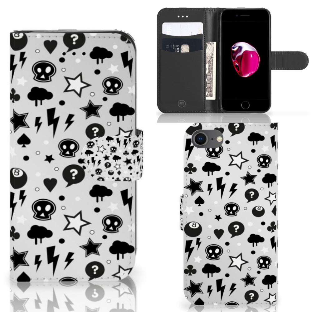 Telefoonhoesje met Naam iPhone 7 | 8 | SE (2020) | SE (2022) Silver Punk