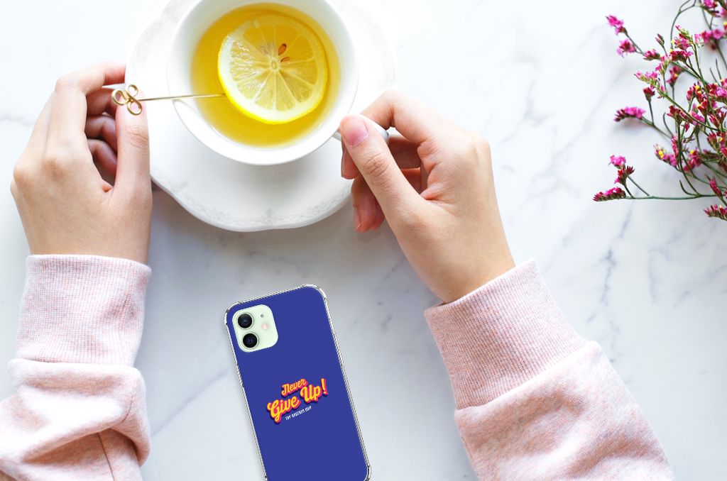 iPhone 12 Mini Telefoonhoesje met tekst Never Give Up B2C Telecom