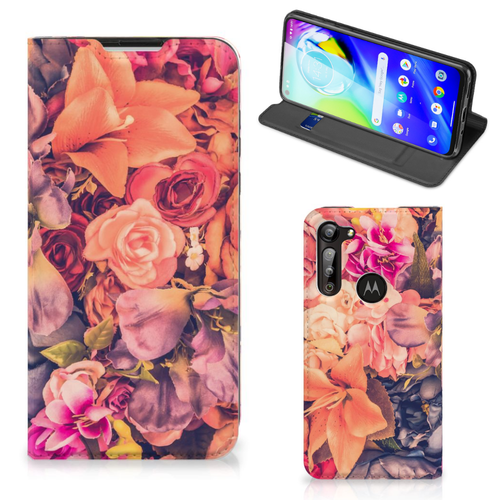 Motorola Moto G8 Power Smart Cover Bosje Bloemen - B2C Telecom