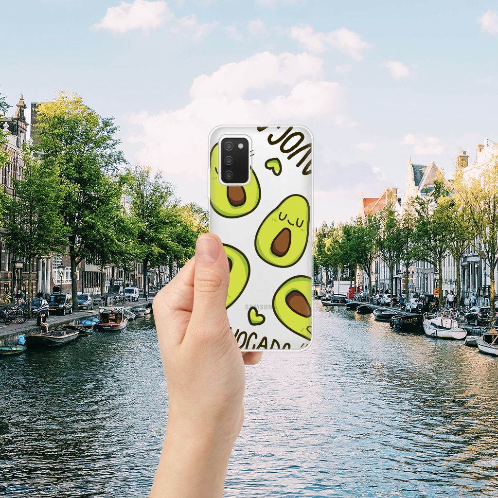 Samsung Galaxy A03S Telefoonhoesje met Naam Avocado Singing B2C Telecom