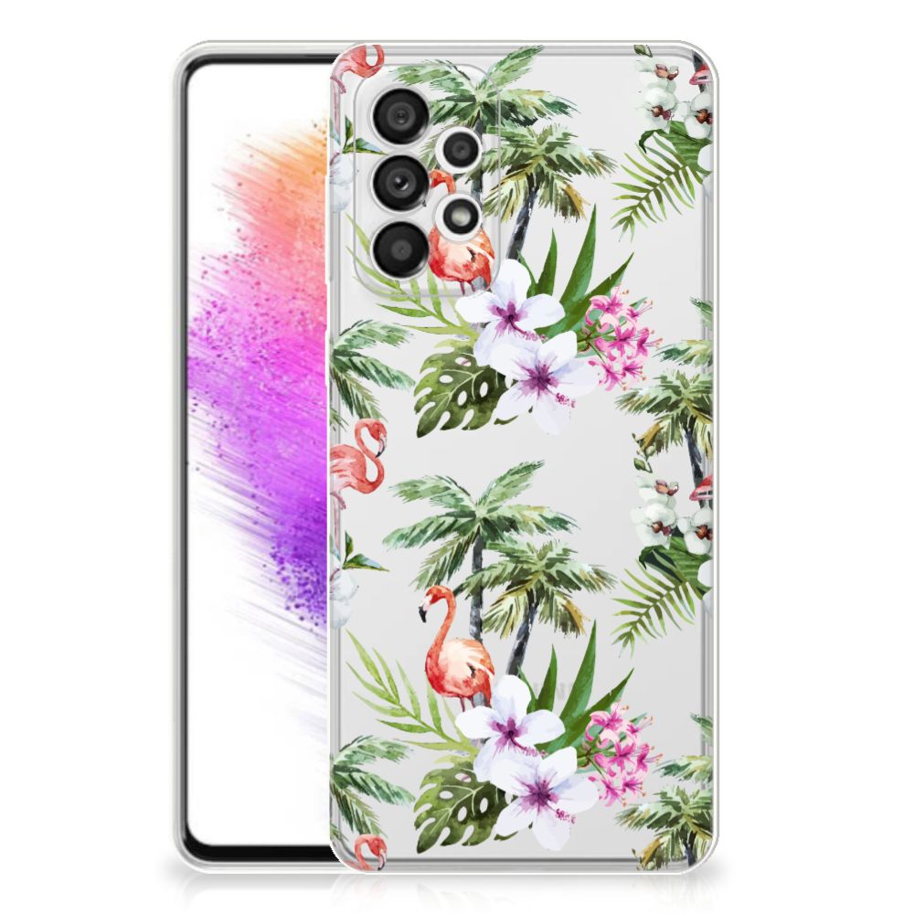 Samsung Galaxy A73 5G TPU Hoesje Flamingo Palms B2C Telecom
