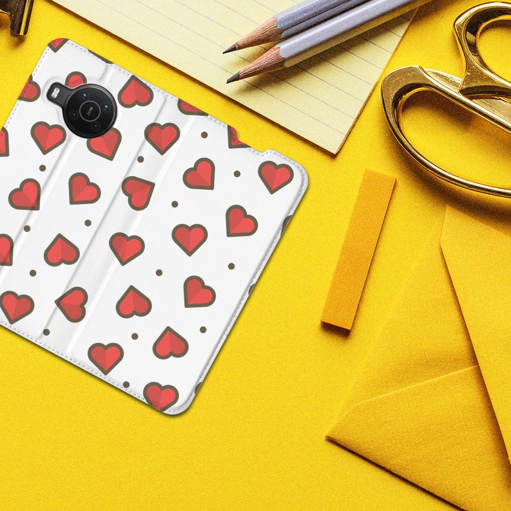 Nokia X20 | X10 Hoesje met Magneet Hearts - B2C Telecom