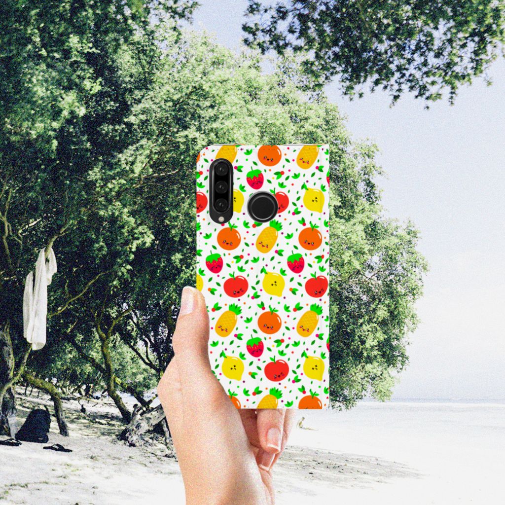 Huawei P30 Lite New Edition Flip Style Cover Fruits