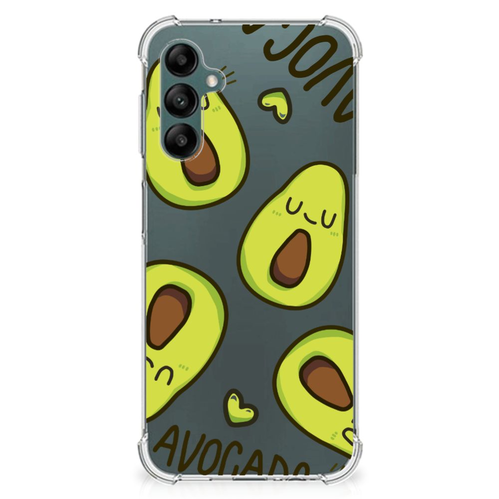 Samsung Galaxy A14 5G/4G Stevig Bumper Hoesje Avocado Singing met schattige avocado ontwerpen.