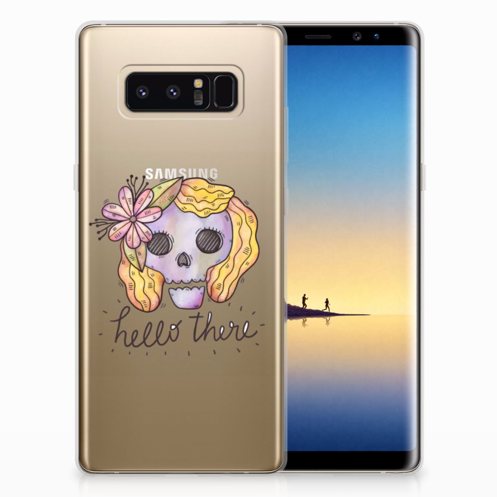 Silicone Back Case Samsung Galaxy Note 8 Boho Skull