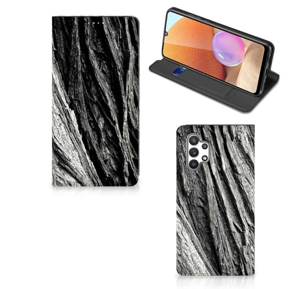 Book Wallet Case Samsung Galaxy A32 4G | A32 5G Enterprise Editie Boomschors Grijs - B2C Telecom