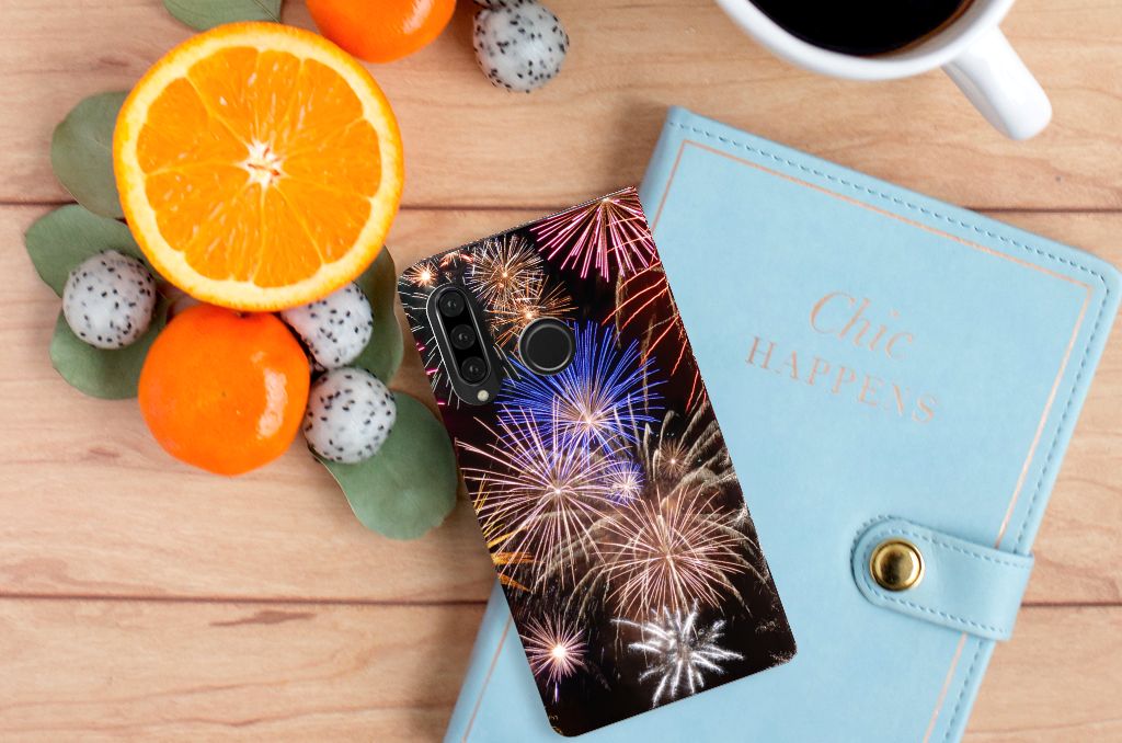 Huawei P30 Lite New Edition Hippe Standcase Vuurwerk