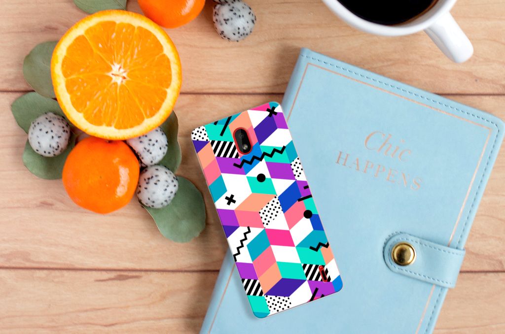 Nokia 1 Plus TPU Hoesje Blokken Kleurrijk