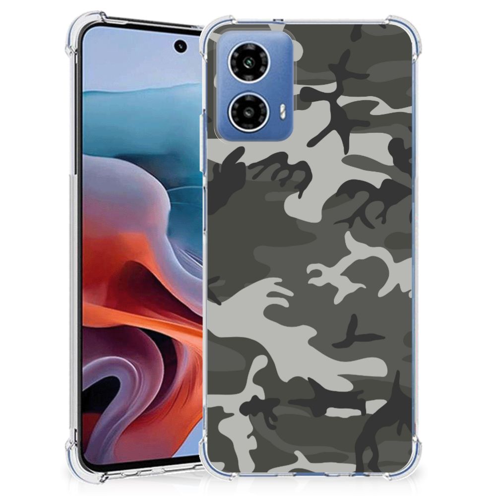 Motorola Moto G34 Doorzichtige Silicone Hoesje Army Light B2C Telecom