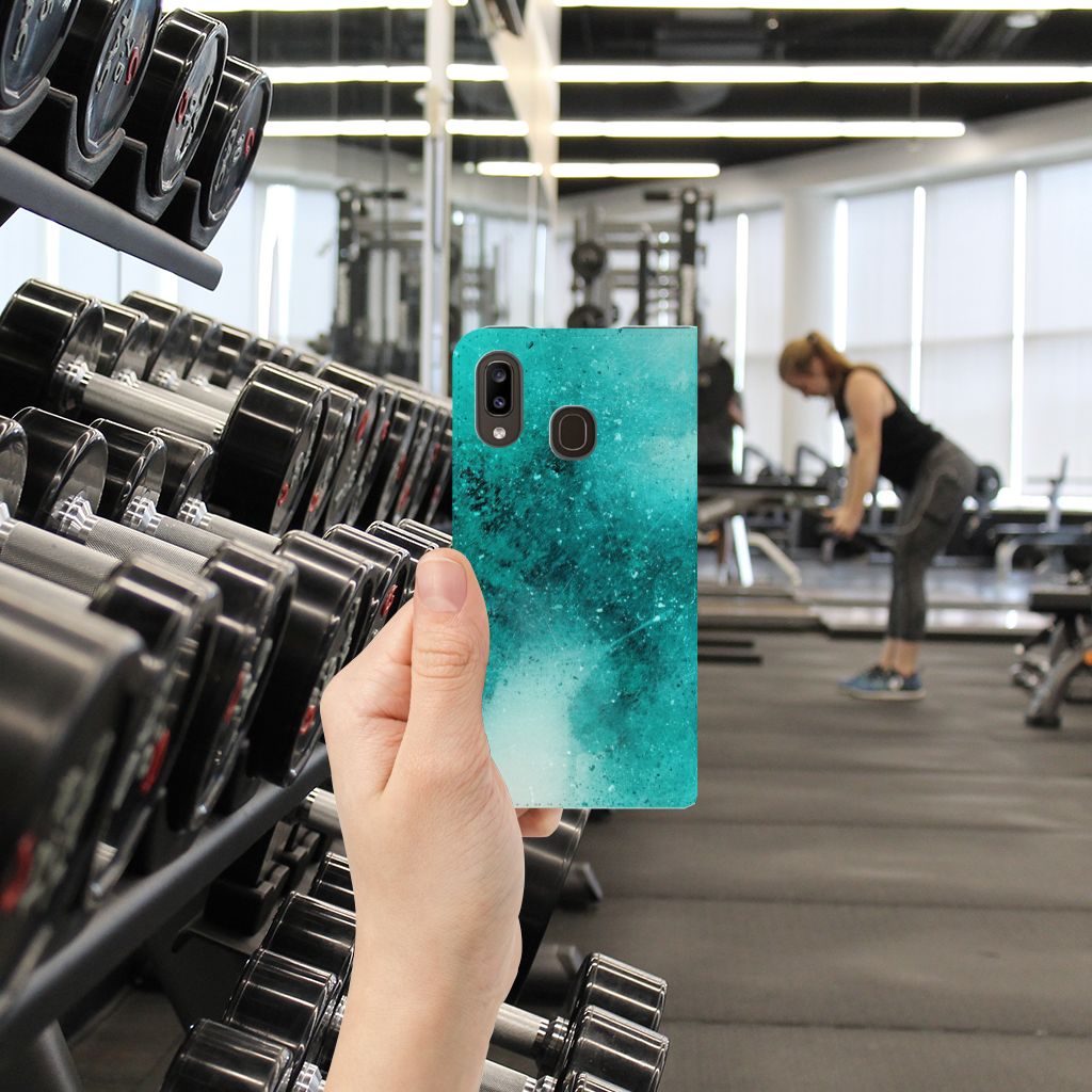 Bookcase Samsung Galaxy A30 Painting Blue