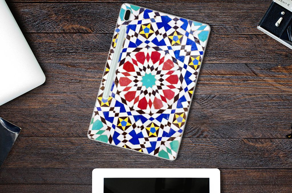 Samsung Galaxy Tab S7FE Tablet Back Cover Mozaïek - B2C Telecom