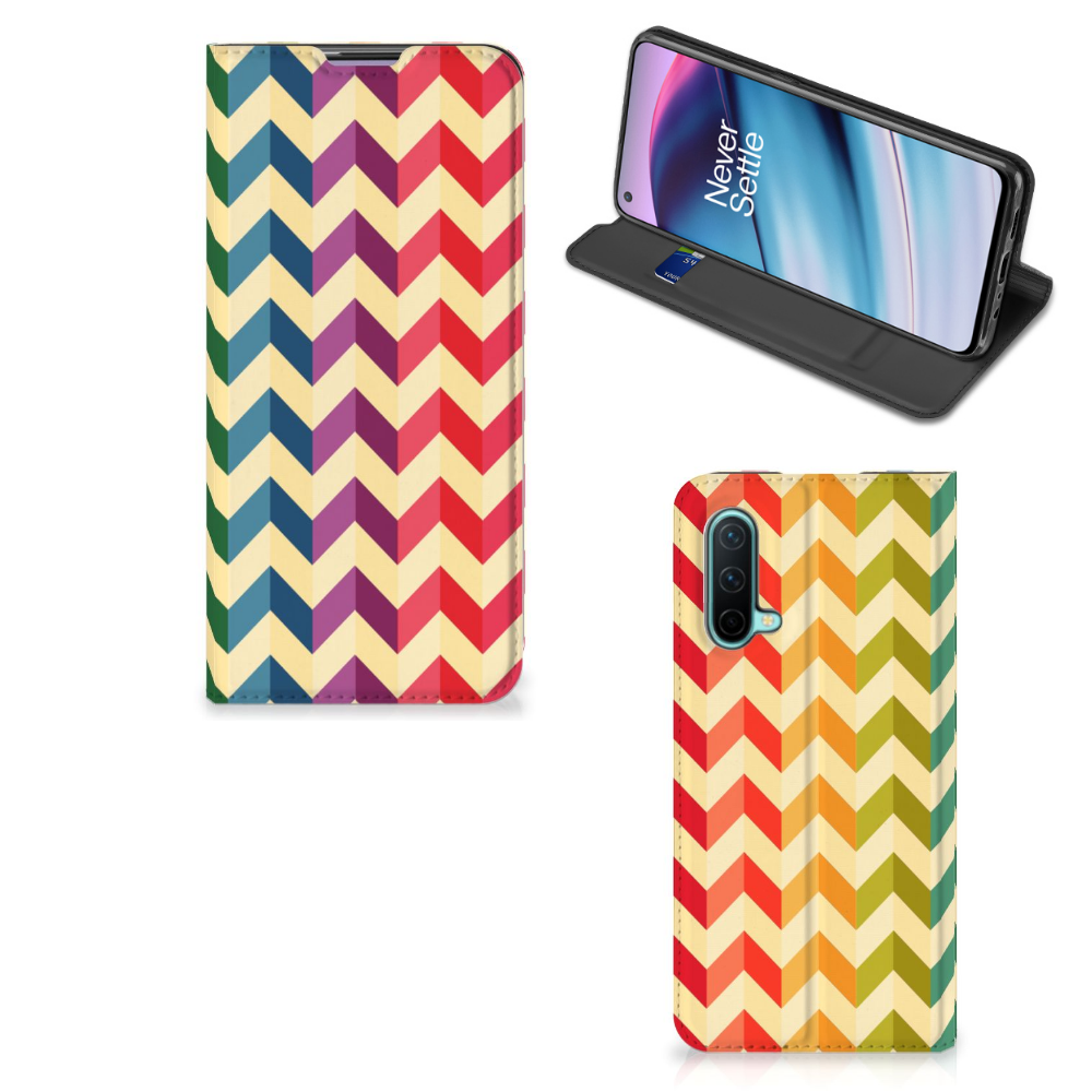 OnePlus Nord CE 5G Hoesje met Magneet Zigzag Multi Color - B2C Telecom