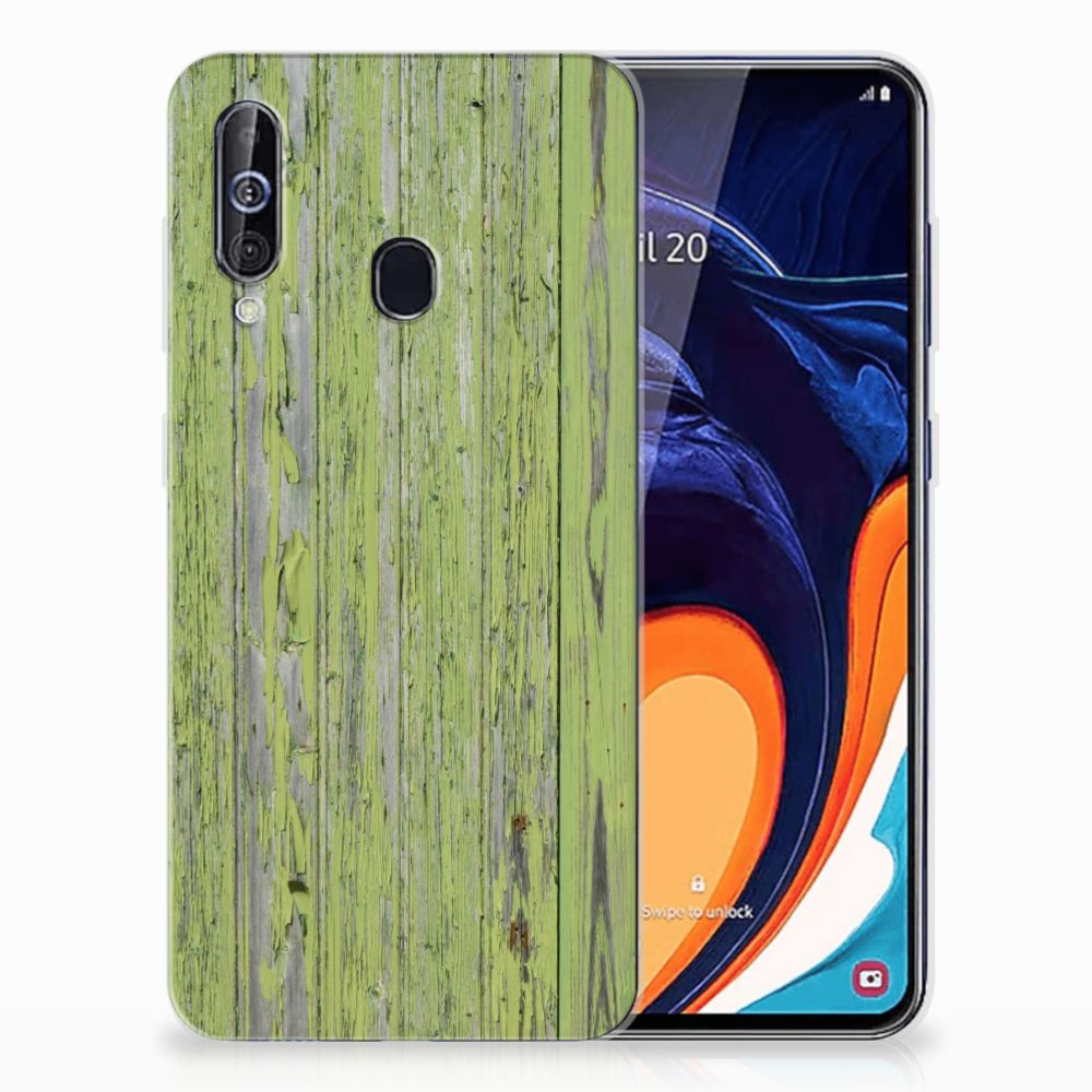 Samsung Galaxy A60 Bumper Hoesje Green Wood
