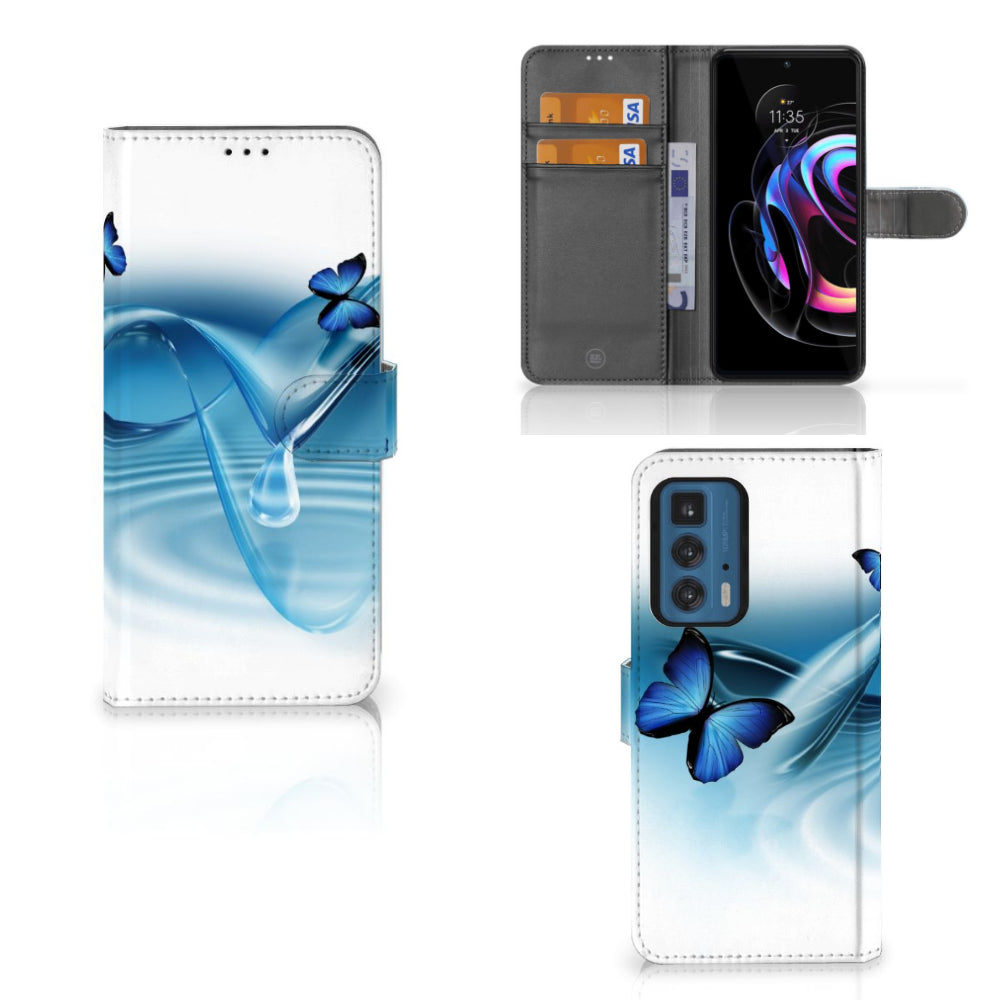 Motorola Edge 20 Pro Telefoonhoesje met Pasjes Vlinders