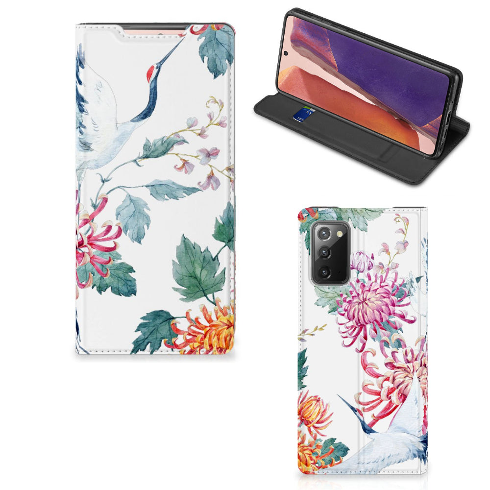 Samsung Galaxy Note20 Hoesje maken Bird Flowers