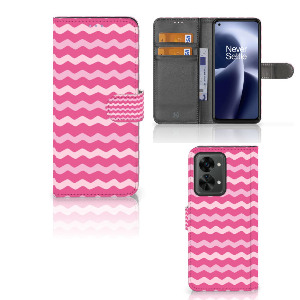 OnePlus Nord 2T Telefoon Hoesje Waves Pink