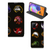 Samsung Galaxy A31 Magnet Case Cartoon met verschillende cartoon dierenkoppen op zwarte achtergrond.