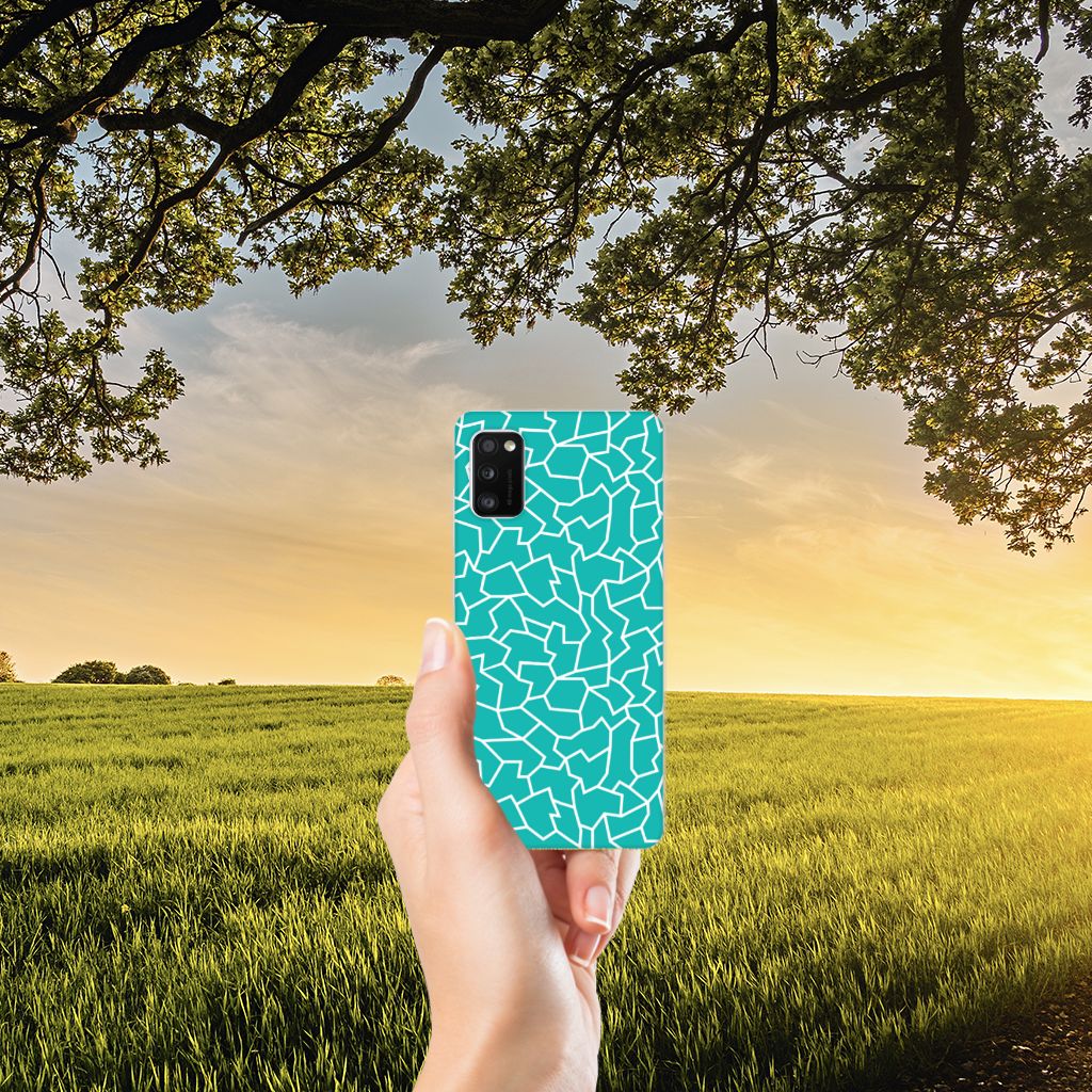 Samsung Galaxy A41 Hoesje maken Cracks Blue B2C Telecom