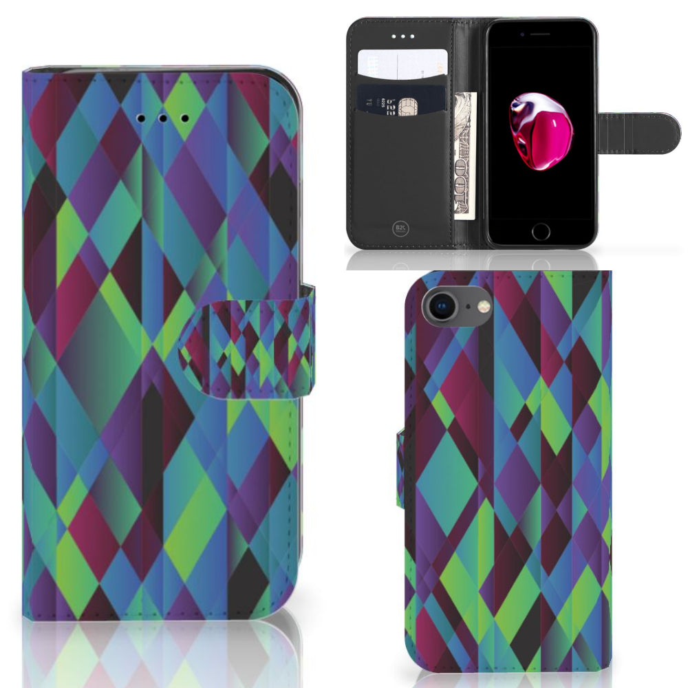 iPhone 7 | 8 | SE (2020) | SE (2022) Book Case Abstract Green Blue