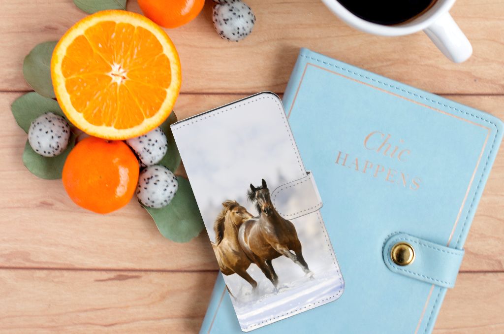 Nokia C2 2nd Edition Telefoonhoesje met Pasjes Paarden