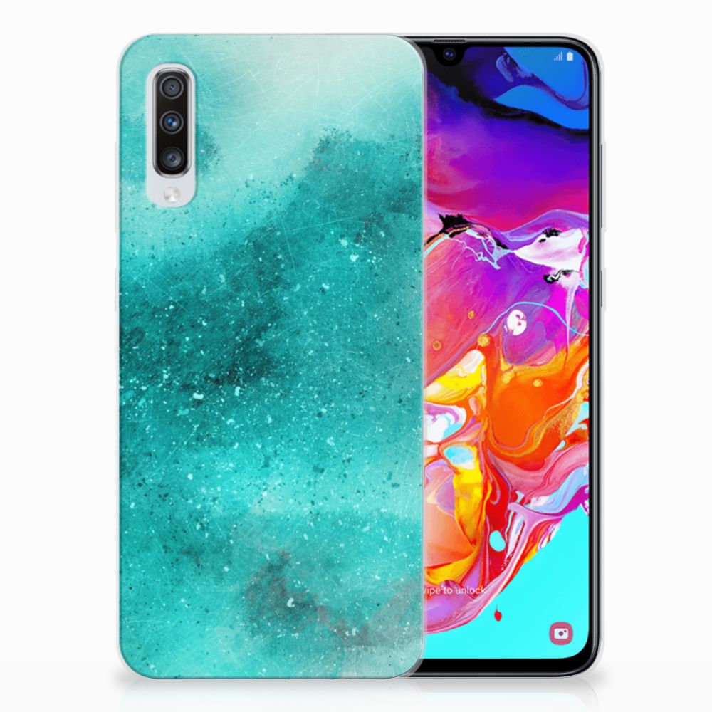 Hoesje maken Samsung Galaxy A70 Painting Blue