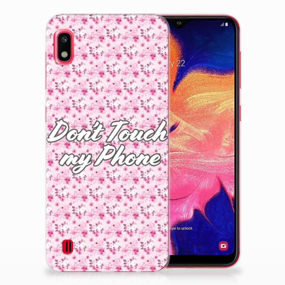 Samsung Galaxy A10 Silicone-hoesje Flowers Pink DTMP
