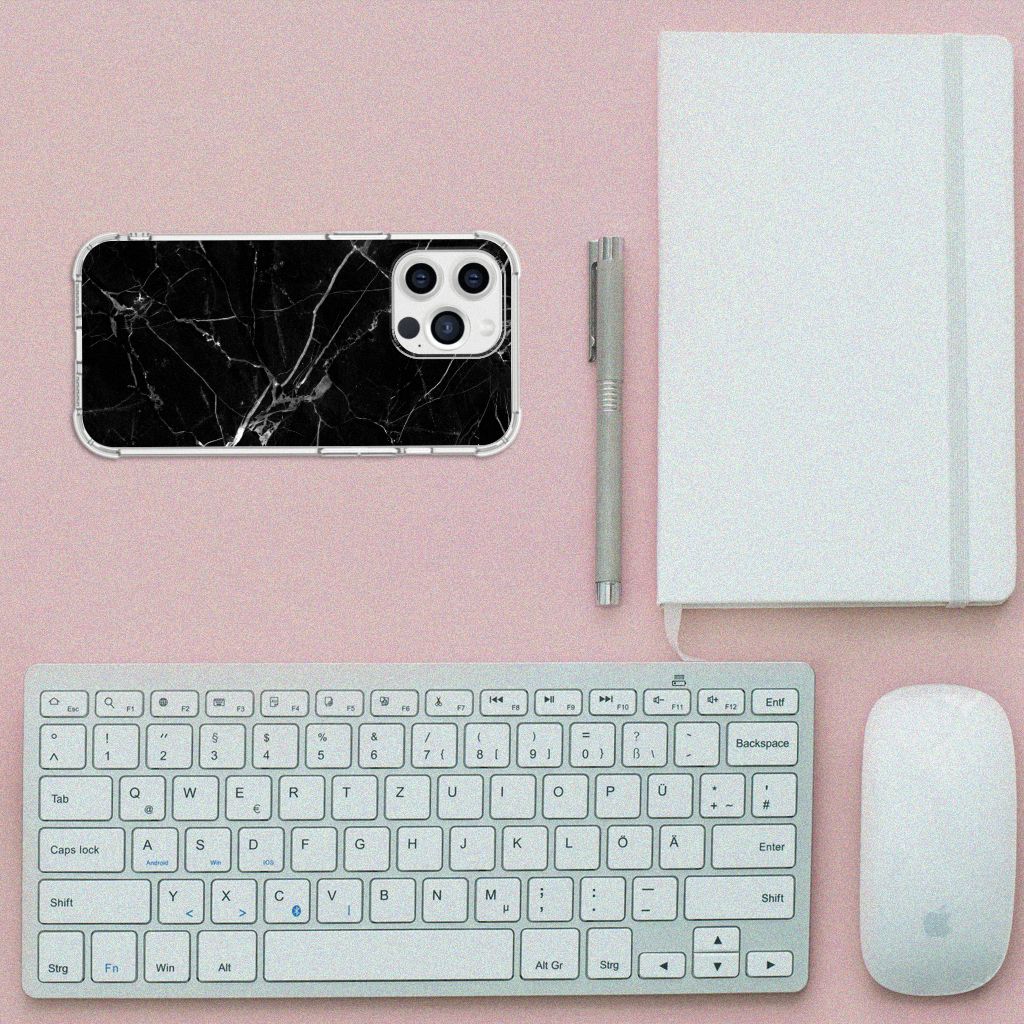 iPhone 13 Pro Max Anti-Shock Hoesje Marmer Zwart - Origineel Cadeau Vader - B2C Telecom