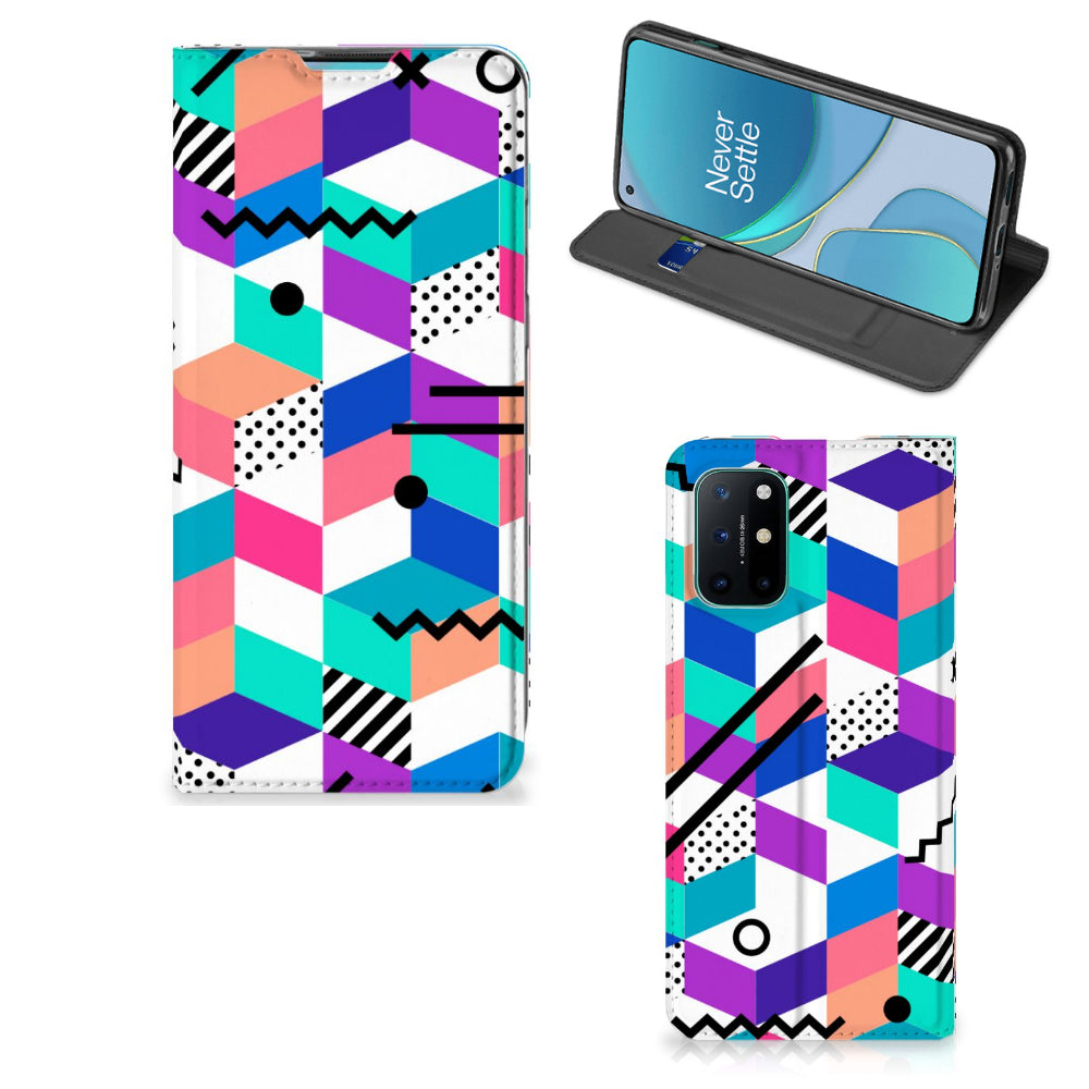 OnePlus 8T Stand Case Blokken Kleurrijk