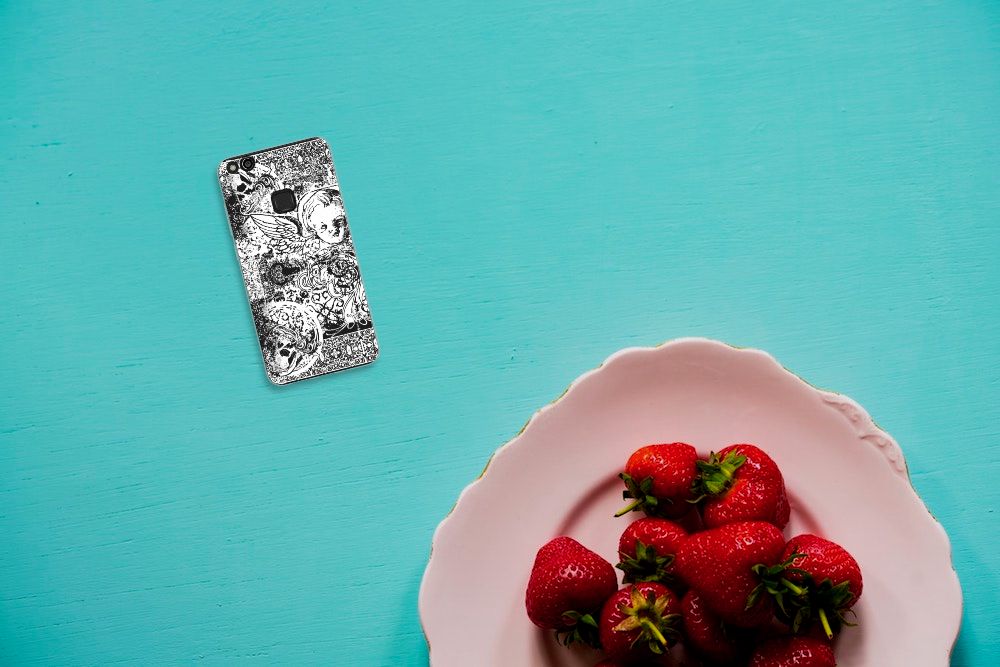 Silicone Back Case Huawei P10 Lite Skulls Angel
