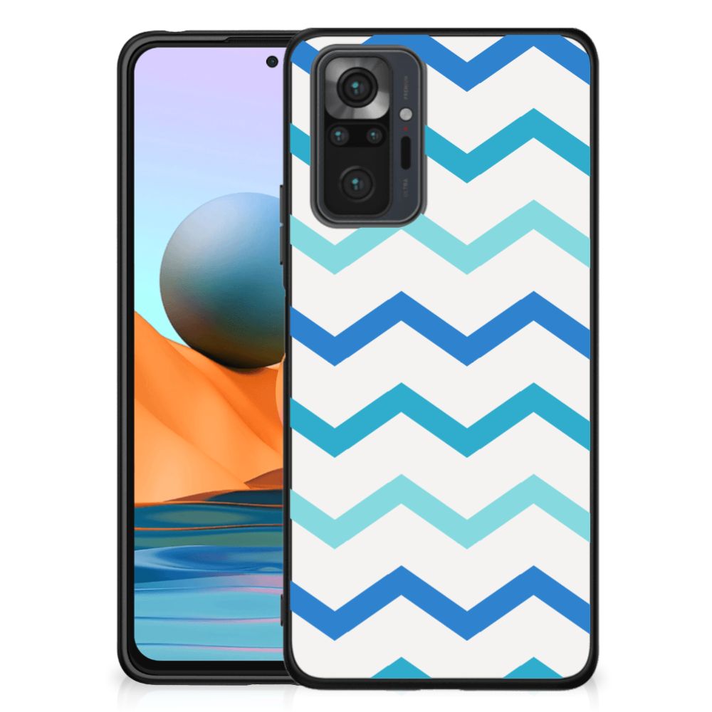 Xiaomi Redmi Note 10 Pro Back Case Zigzag Blauw
