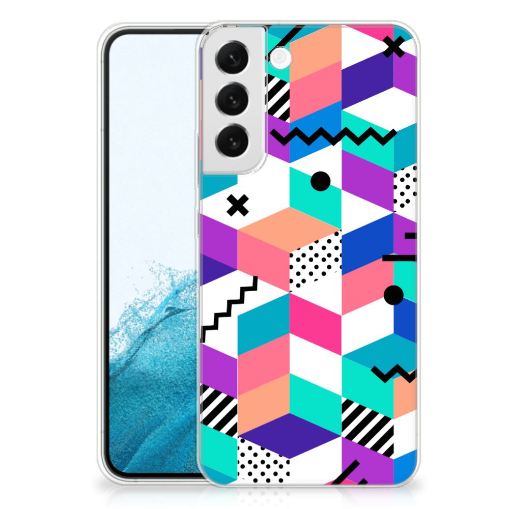Samsung Galaxy S22 Plus TPU Hoesje Blokken Kleurrijk
