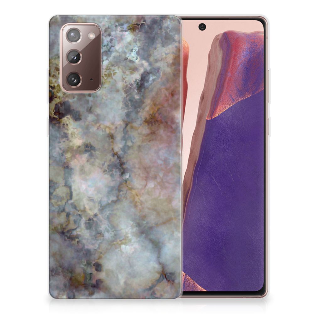 Samsung Note 20 TPU Siliconen Hoesje Marmer Grijs