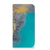 iPhone 15 Pro Max Standcase Marble Blue Gold met een prachtig marmerdesign in blauw en goud.