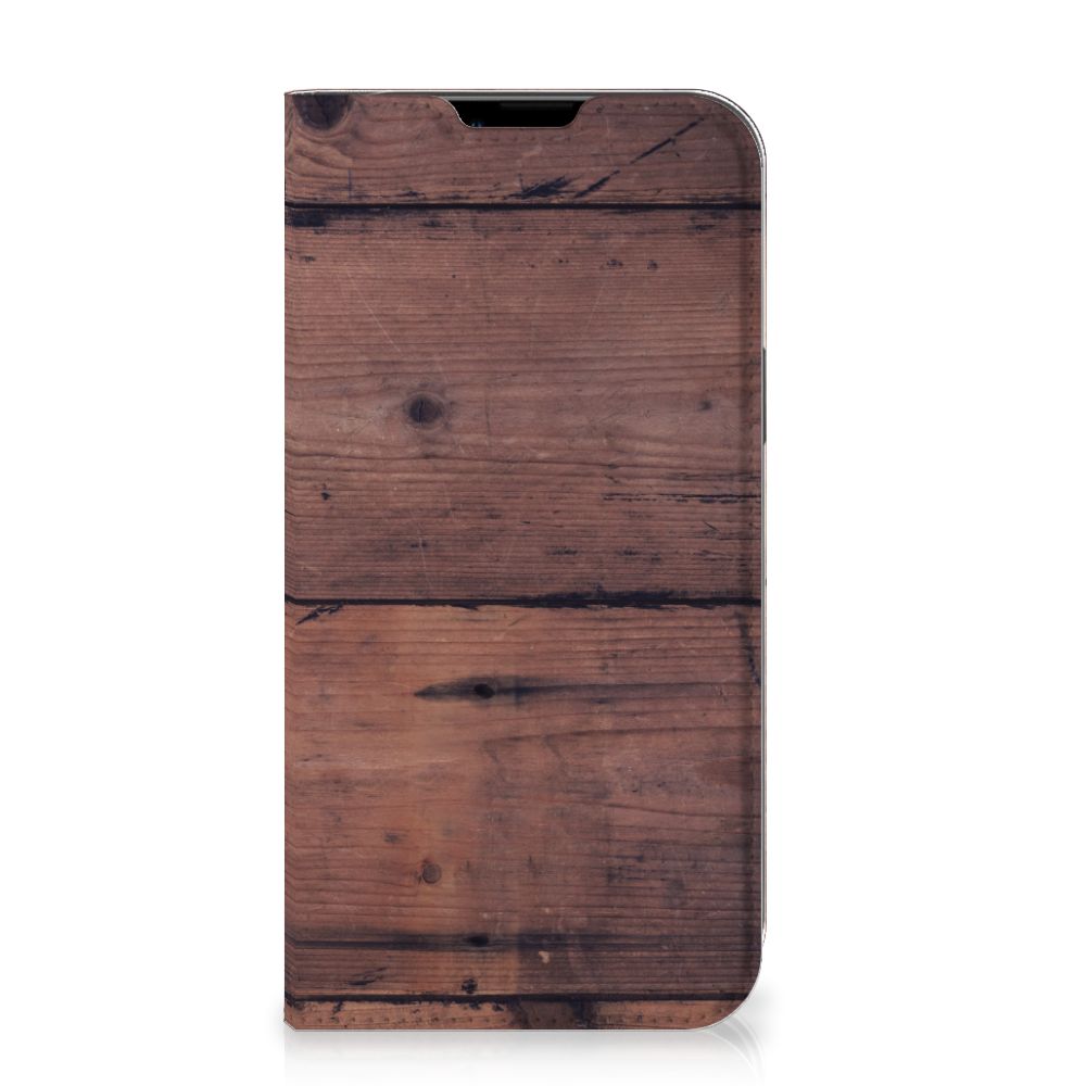 iPhone 14 Plus Book Wallet Case Old Wood