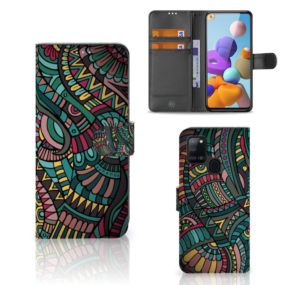 Samsung Galaxy A21s Telefoon Hoesje Aztec