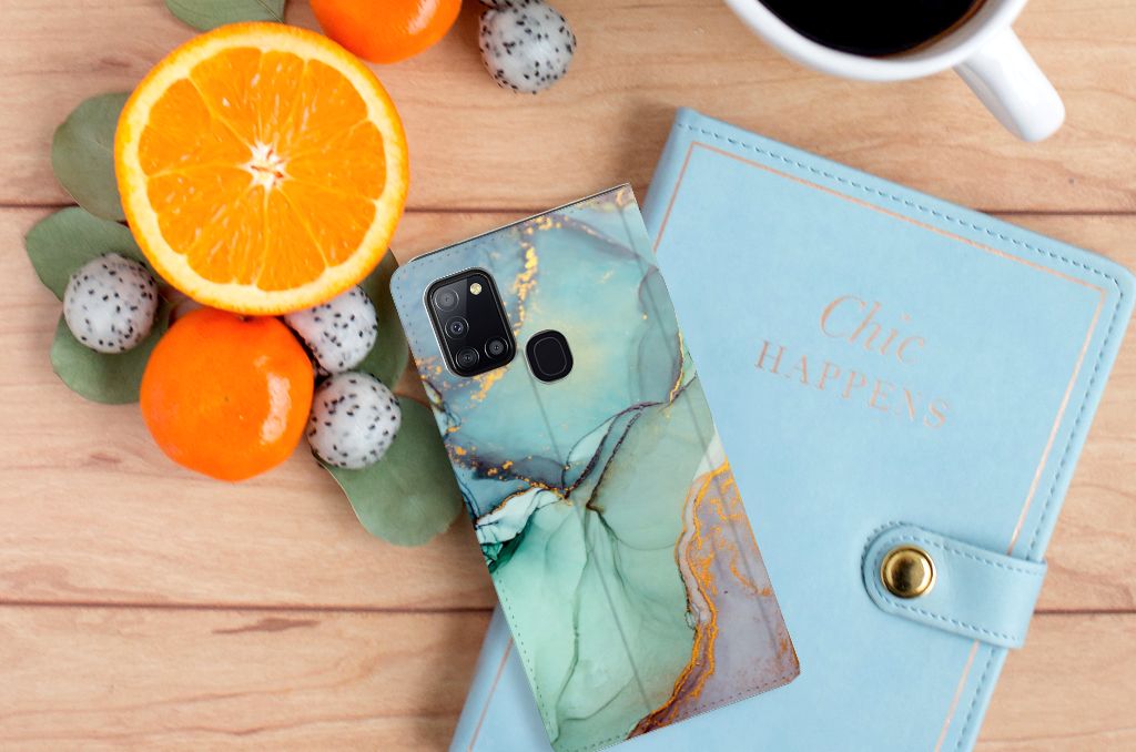 Bookcase voor Samsung Galaxy A21s Watercolor Mix - B2C Telecom