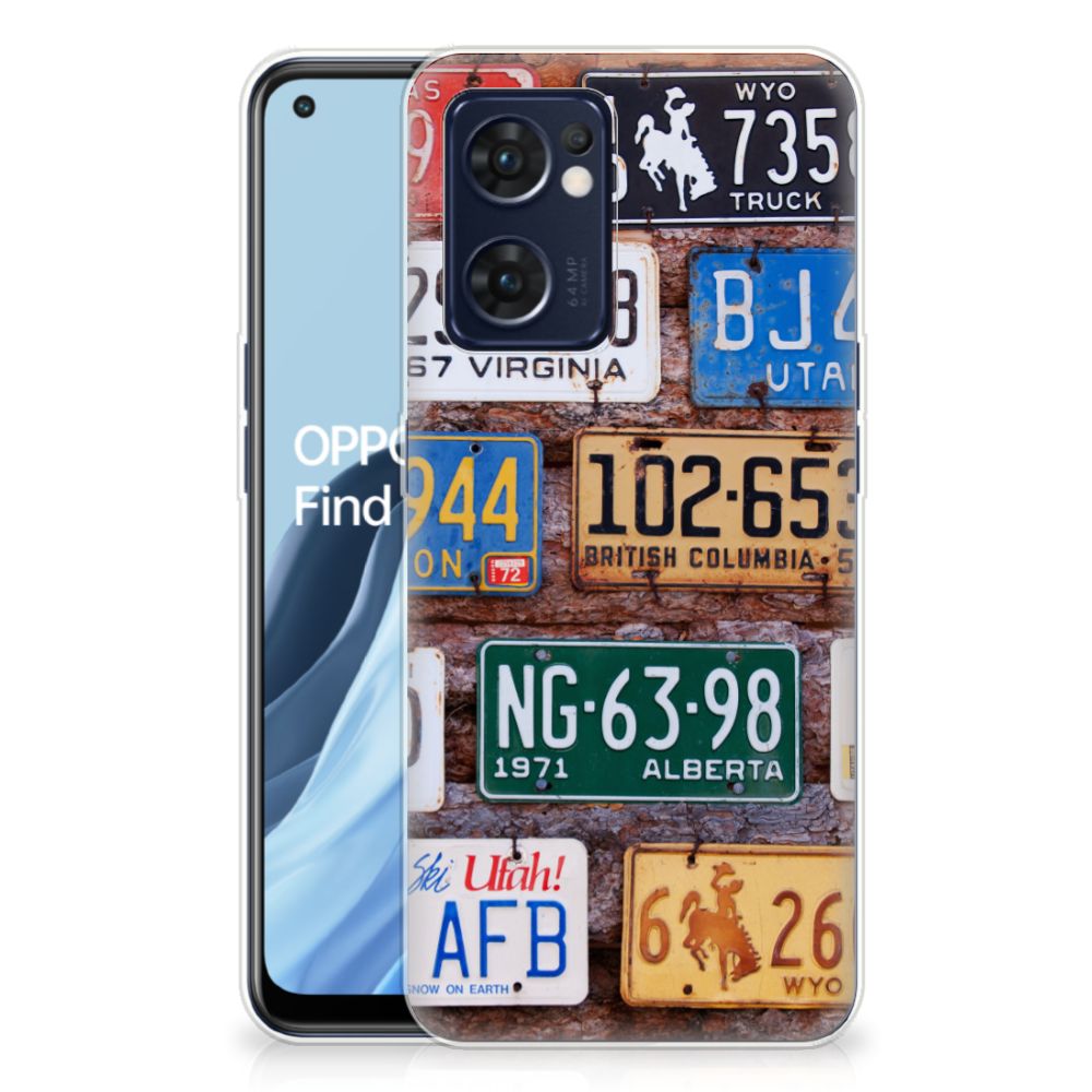 OPPO Reno 7 5G | Find X5 Lite Siliconen Hoesje met foto Kentekenplaten