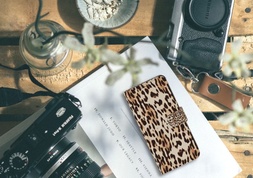 Samsung Galaxy A20s Telefoonhoesje met Pasjes Leopard