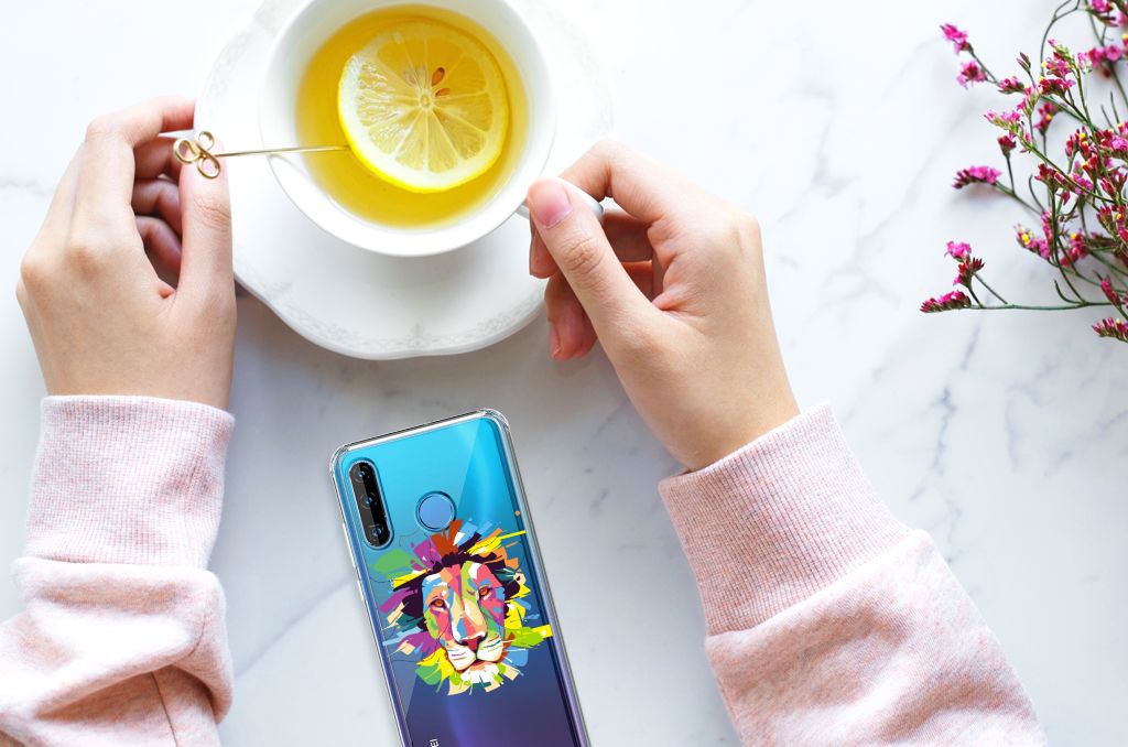 Huawei P30 Lite Stevig Bumper Hoesje Lion Color