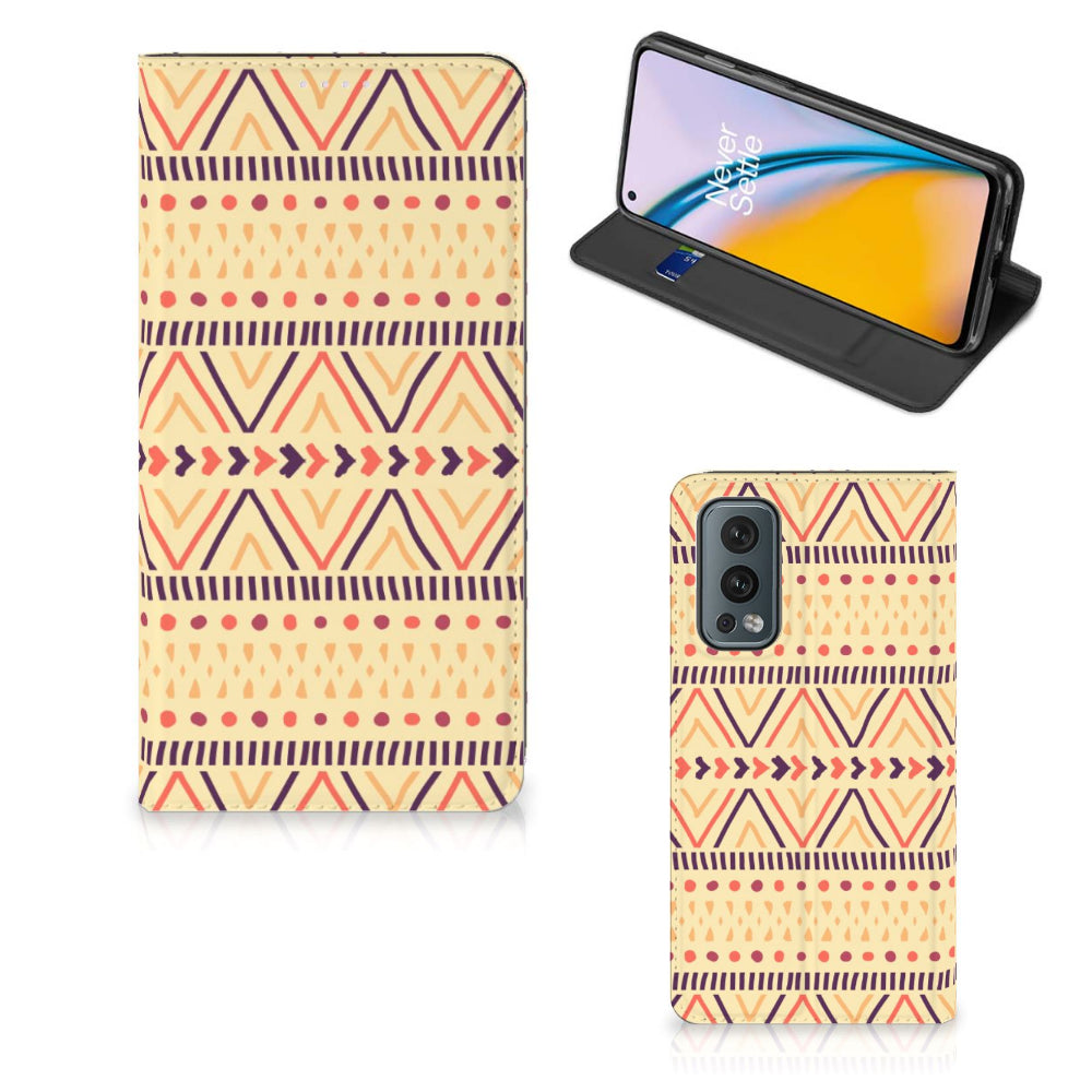 OnePlus Nord 2 5G Hoesje met Magneet Aztec Yellow