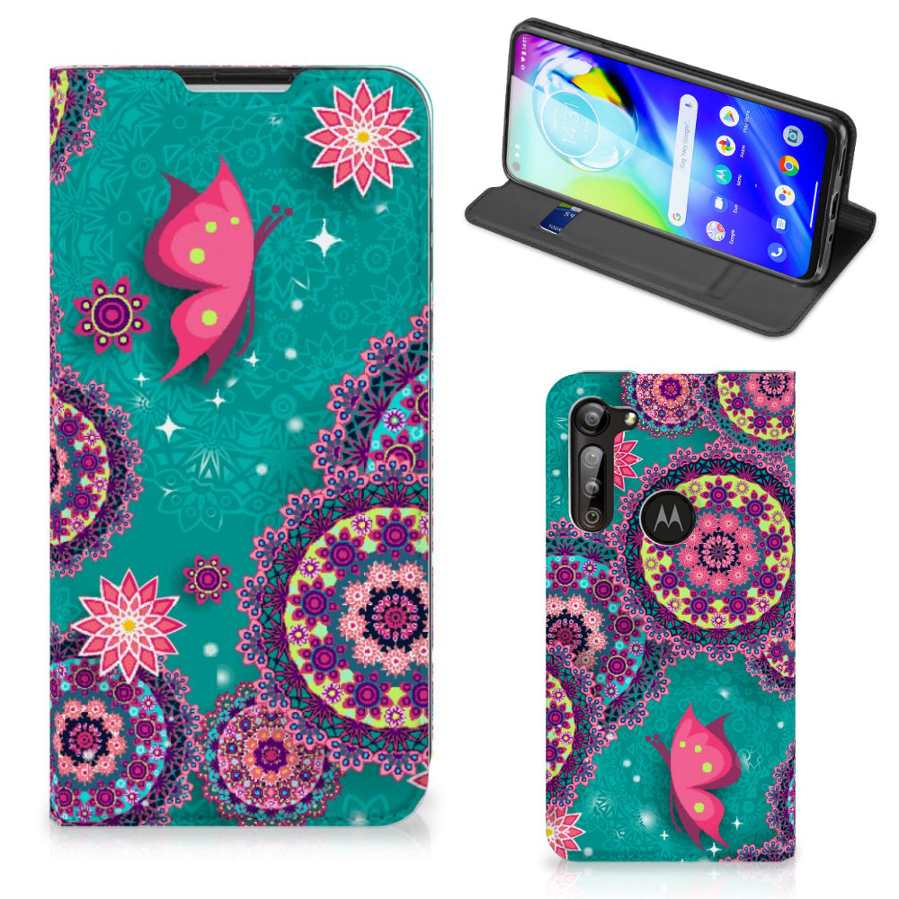 Motorola Moto G8 Power Bookcase Cirkels en Vlinders