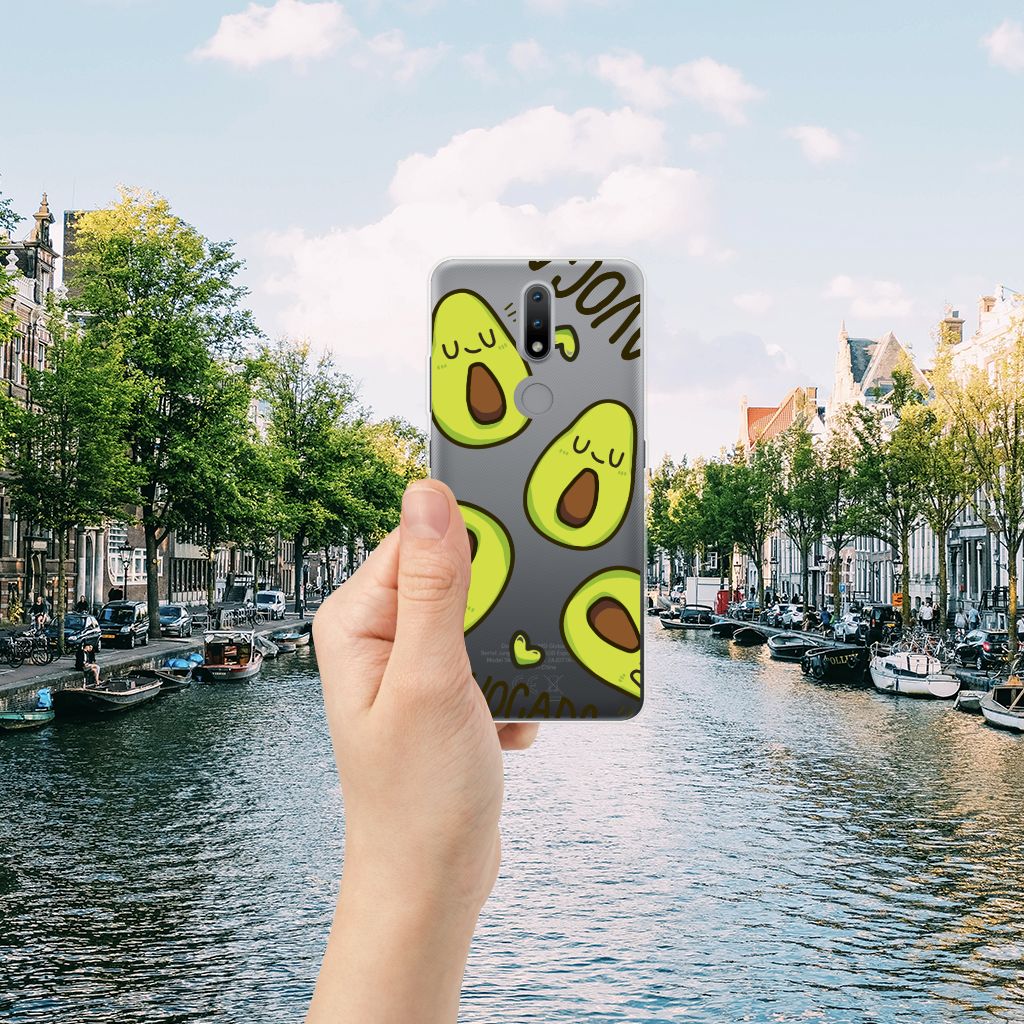 Nokia 2.4 Telefoonhoesje met Naam Avocado Singing B2C Telecom