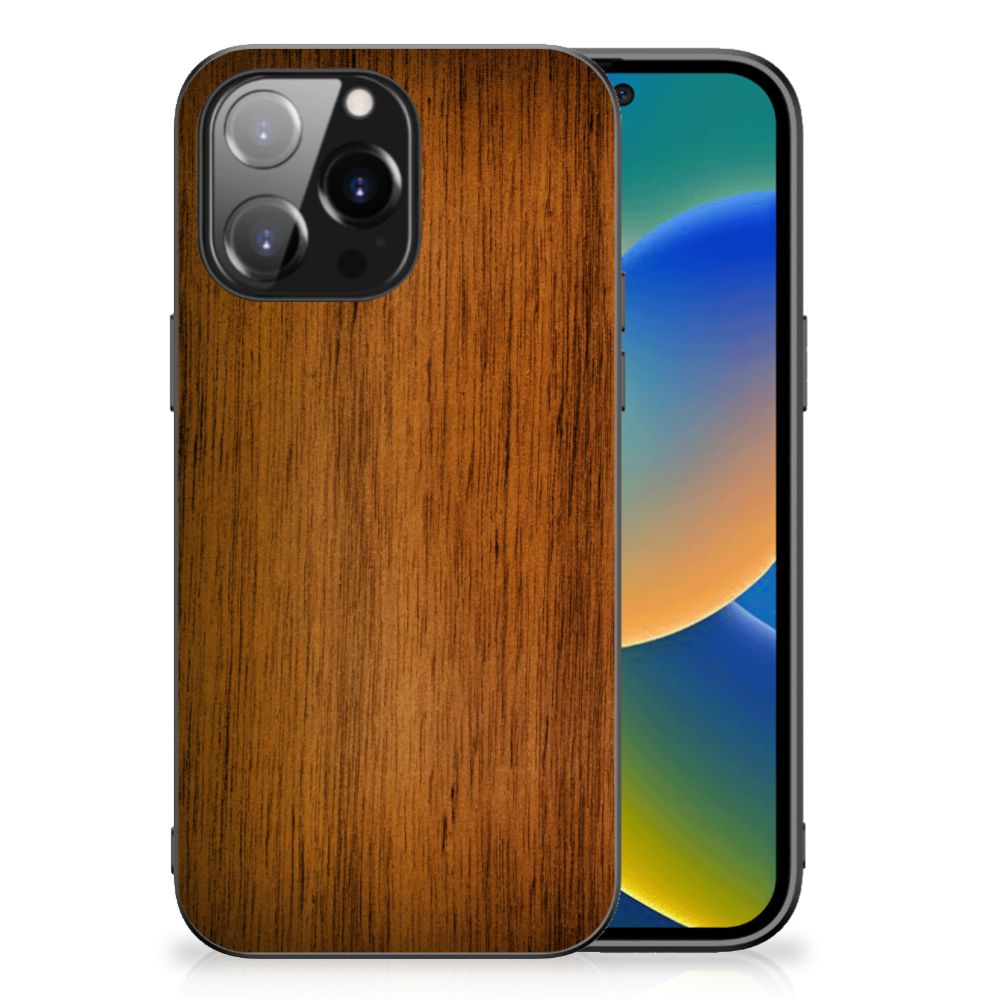 iPhone 14 Pro Max Houten Print Telefoonhoesje Donker Hout B2C Telecom